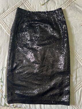 BB Dakota Midi Black Sequin Skirt - 4
